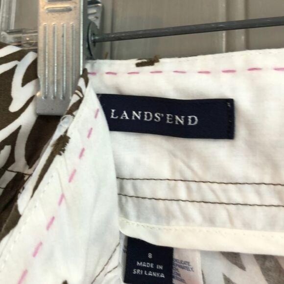 Lands End Womens Brown & White Floral Printed Skort Tie Waist Size 8 - Picture 2 of 10